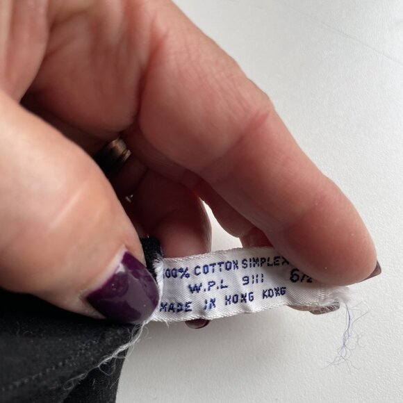 Vintage 60s Meyers Make Long Evening Gloves Size 6 1/2 Black Cotton Elegant - Picture 7 of 10